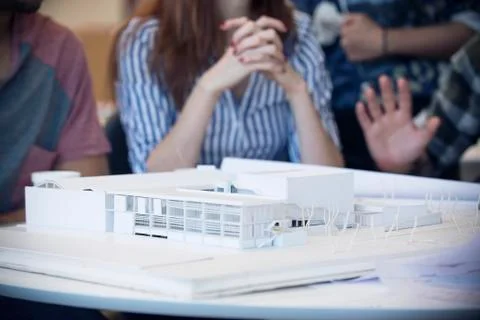 Model building in architecture office Stock Photos