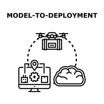 Model building deployment with cloud computing technology イラスト素材