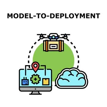 Model building deployment with cloud computing technology 스톡 일러스트