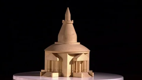 Model of a building printed with 3D technology. It is spinning. Vídeos de archivo 81850535