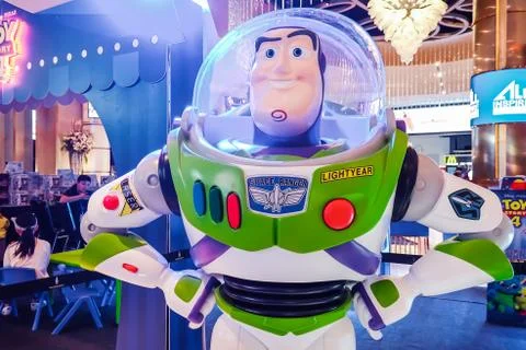Model Buzz Lightyear robot toy character form Toy Story animation film Foto stock