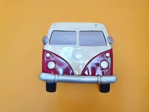 The model of the car is hung on the wall Stock Photos