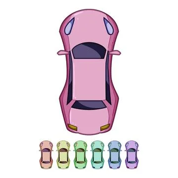 Model car top view cartoon vector graphic イラスト素材