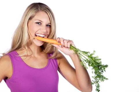 Model with carrot Stock Photos