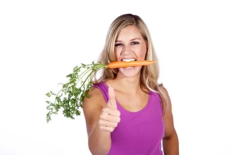 Model with carrot Stock Photos