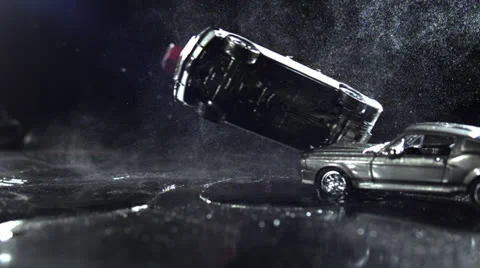 MODEL CARS CRASH # 4 Stock Footage