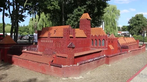 Model of the castle of the Teutonic Order in Malbork, Poland 2 Video stock 47827473