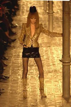 Model On Catwalk During Givenchy Paris Show Spring 1997. Stock Photos
