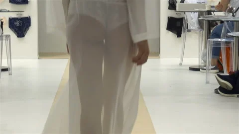 The model is on the catwalk. Stock Footage 124630353