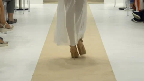 The model is on the catwalk. Stock Footage 127405985