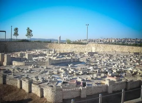 Model of the City of David, old Jerusalem, Israel Stock Photos