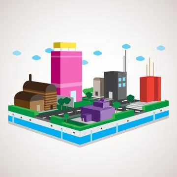 Model city Stock Illustration