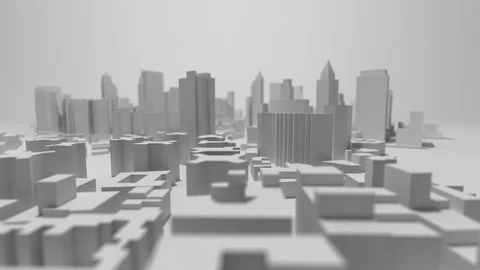 A model of the city of New York. The camera flies between the buildings and Stock Footage 87798205