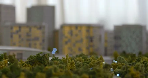 A model of the city park, where lanterns are lit in the alleys Stock Footage 119555761