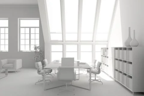 Model of conference room interior design. 3d rendering Stockillustratie