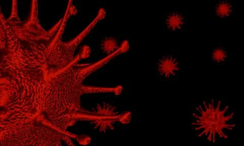 Model for Coronavirus Covid-19 outbreak and coronaviruses influenza concept.. Illustrazione stock