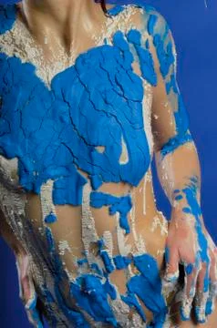 Model covered in coloured plaster, paris, france, europe Stock Photos