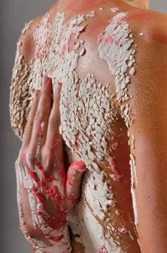 Model covered in white plaster, paris, france, europe Stock Photos