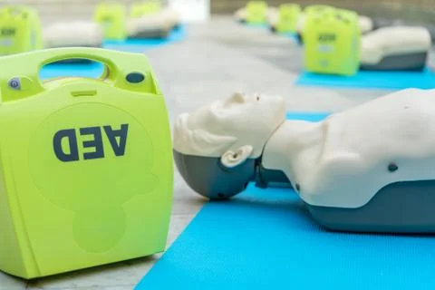 Model for cpr and AED training (automated external defibrillator) 写真素材