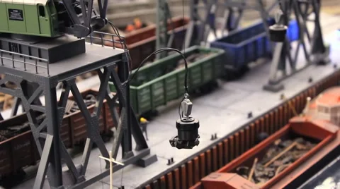 Model crane at the port Stock Footage 68811765