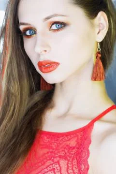 Model with creative makeup 库存照片