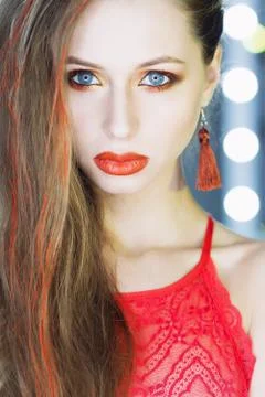 Model with creative makeup Fotos Stock