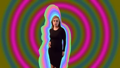 Model Dances Color Circles Stock Footage 70344842