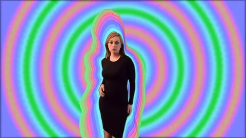 Model Dances Color CIrcles Negative Stock Footage 70344868