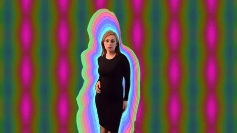 Model Dances Color Grid Stock Footage 70344776