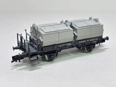 Model of DB Era 4 chalk bucket wagon Leuna by Sachsenmodelle Stock Photos