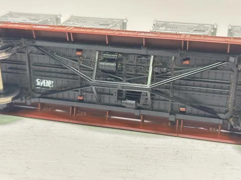 Model of DB Type Rmms flat wagon with von Haus zu Haus containers Stock Photos