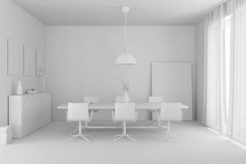 Model of dining room interior design Stock Illustration