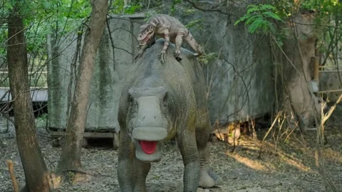 Model of a dinosaur Stock Footage 137652556