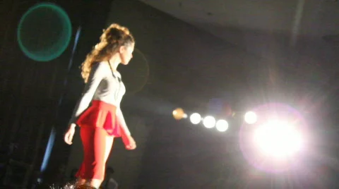 Model Does Turn at End of Runway Stock Footage