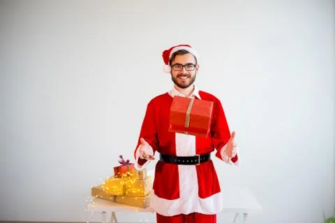 Model dressed as Santa Claus Stock Photos