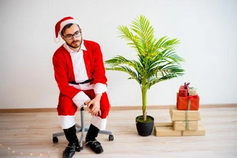 Model dressed as Santa Claus Stock Photos