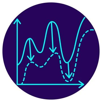 Model Drift Detection Icon. Minimalistic neon outline Stockillustratie