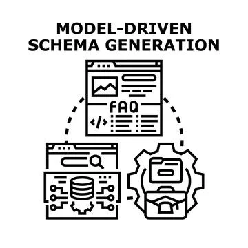 Model driven schema generation process concept 库存插图