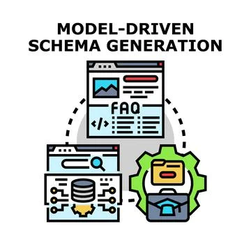 Model driven schema generation process concept 스톡 일러스트
