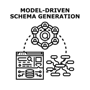 Model driven schema generation system development process Stockillustratie