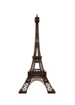 A model of the Eiffel Tower isolated on white background Foto stock