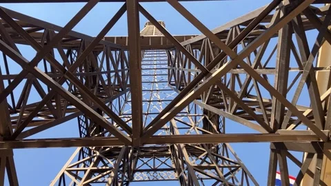 Model of the Eiffel Tower in the shopping mall  in Israel Stock Footage 238829783