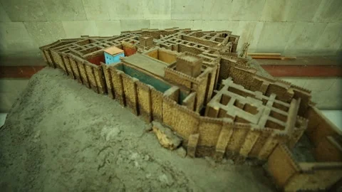 Model of Erebuni Castle 1 Video stock 331090605