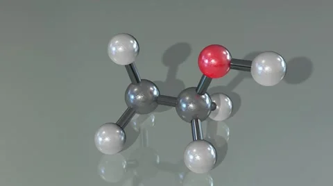 The Model of the Ethanol Molecule on Gray Background Video stock 61185628