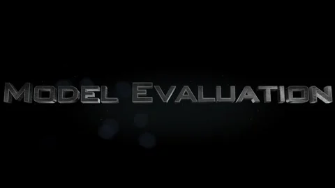 Model Evaluation title 3D metal text on black alpha channel background Stock Footage 296278210