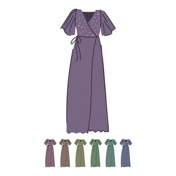 Model evening dress vector cartoon graphic イラスト素材