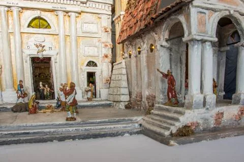 Model of the facade of a church Stock Photos