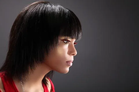 Model with fancy eyelashes Foto stock