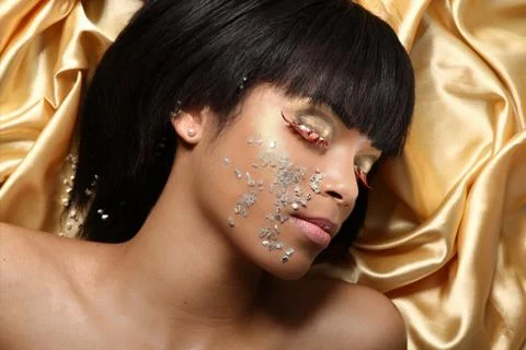 Model with fancy eyelashes Foto stock