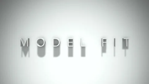 Model Fit 3D title animation with shadows on a white background Stock Footage 296626102